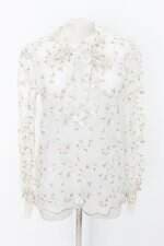 Camisa hush rosana feminina off-white com Laço e Bordado