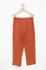 Calça de tecido feminina marrom