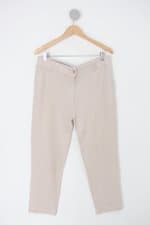 Calça de tecido collins feminina bege