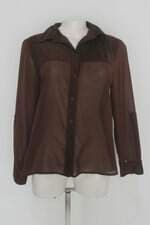 Camisa feminina marrom com Recortes