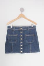 Saia razon jeans feminina azul