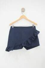 Saia zara basics feminina azul com Babado