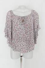 Blusa feminina branca estampada