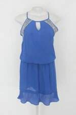 Vestido kesh feminino azul com Aplique