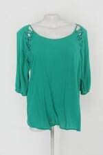 Blusa Yessica feminina verde com Ilhós