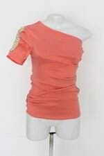 Blusa morena rosa feminina coral com Franzido