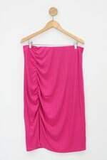 Saia Briard feminina rosa com Drapeado e Cós com elástico