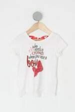 Blusa Infantil disney branca com silk e laço