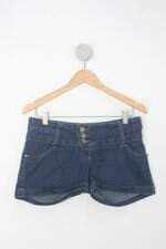 Shorts jeans bivik feminino azul com Bordado