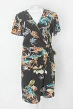 Vestido feminino preto estampado