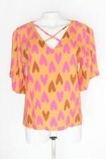Blusa feminina laranja estampada