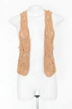 Colete de tricot feminino bege