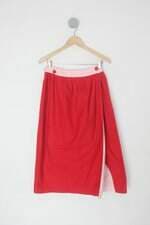 Saia allmost vintage feminina vermelha com Fenda