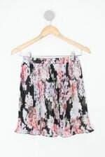 Saia feminina estampada com Plissado