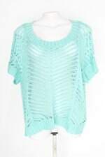Blusa tricot shoulder feminina turquesa