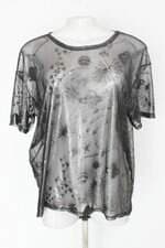 Blusa de tule feminina preta com Silk