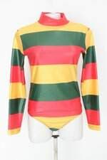 Body manga longa feminino multicolor
