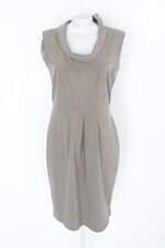 Vestido Renner feminino bege com Fenda e Pregas