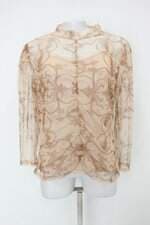 Blusa gata bakana feminina marrom estampada com Forro