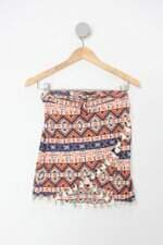 Saia feminina estampada com Faixa na Cintura
