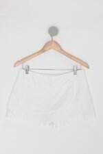 Shorts Saia jeeny feminina branca com Sobreposição