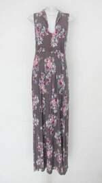 Vestido feminino marrom estampado