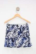 Saia mulbora feminina estampada com Pregas e Recortes