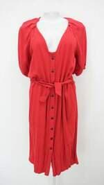 Vestido amaro feminino vermelho com Faixa na Cintura