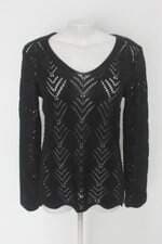 Blusa feminina preta de tricot 