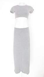Vestido feminino cinza com Recortes