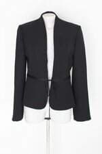 Blazer renner feminino preto com Ombreira e Faixa na Cintura