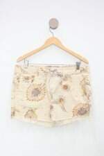Saia riachuelo feminina bege estampada