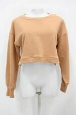 Casaco Cropped Costume feminino marrom com Fenda