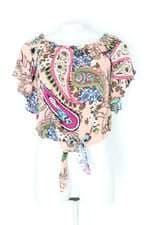 Blusa feminina rosa estampada