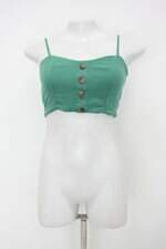 Blusa cropped my favorite things feminina verde com Aplique