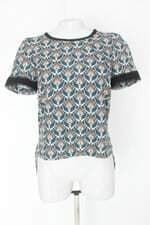 Blusa Renner feminina estampada com Ombreira e Barra Mullet