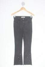 Calça Jeans uber jeans feminina preta com Aplique