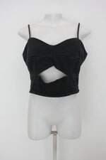 Top c & a feminino preto com Recortes