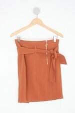 Saia le ricard feminina laranja com Faixa na Cintura