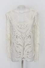 Blusa feminina off-white com Transparência