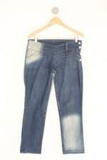 Calça jeans cultura feminina azul com Aplique