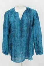 Blusa feminina azul estampada