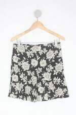 Saia agua feminina preta estampada com Forro