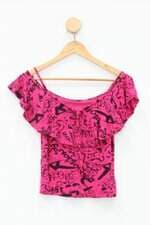 Blusa Infantil rovitex rosa estampada