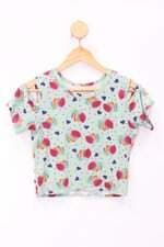 Blusa Infantil verde estampada