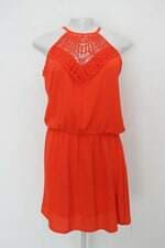 Vestido yegrina feminino laranja com Bordado