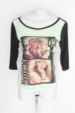 Blusa razec feminina bicolor com Renda