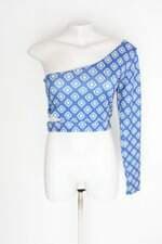 Blusa forever 21 feminina azul estampada com Recortes