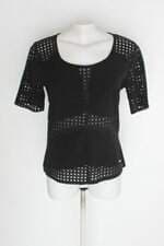 Blusa mamô feminina preta com Recortes
