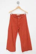 Calça de sarja zinzane feminina laranja terracota 